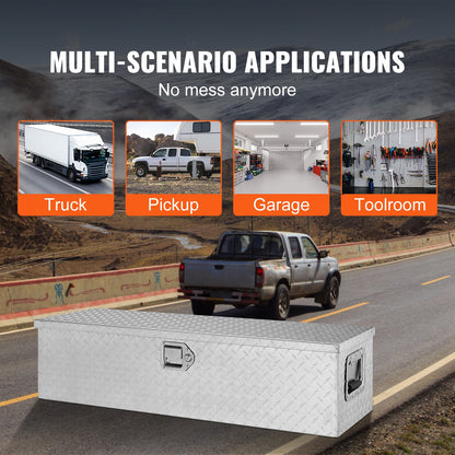 Aluminium Gereedschapskist – Toolbox – Opbergkist – Tool Box – Gereedschapkist – Robuust Diamantpatroon – Inclusief Slot en Handvat – 99 x 33 x 25,4 cm