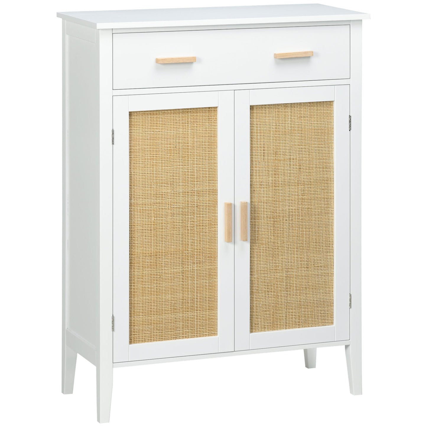 HOMCOM Shoe Cabinet Storage Unit for the Entrance with 2 Doors and Drawer Effect - 80 x 35 x 110 cm - white