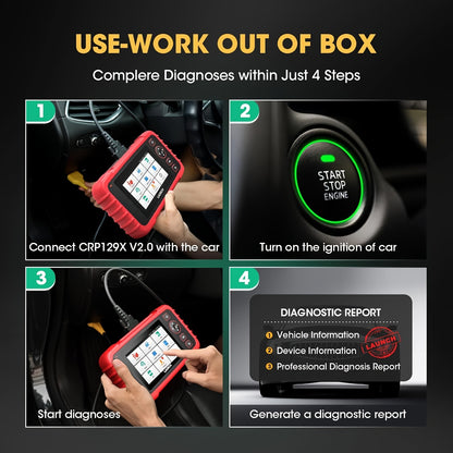OBD Scanner – Autodiagnoseapparaat – Foutcode Uitlezer – Voertuigscanner – Diagnosetool – Bi-Directionele Communicatie – Online ECU Codering
