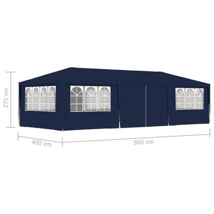 Partytent – Feesttent – Paviljoen – Tuintent – Vouwtent – Blauw – 4x9 Meter – Waterbestendig Polyester 90 g/m²