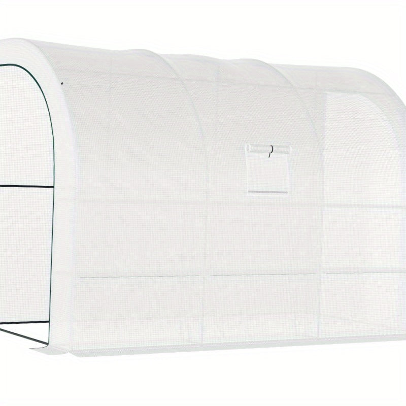 Kweektent – Growtent – Growbox – Plantenkas – Kweekkast – Stevig Stalen Frame – 300x150x213 cm – Winterbestendige Transparante Folie – Wit
