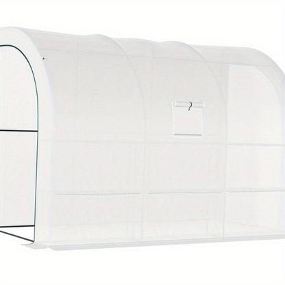 Kweektent – Growtent – Growbox – Plantenkas – Kweekkast – Stevig Stalen Frame – 300x150x213 cm – Winterbestendige Transparante Folie – Wit