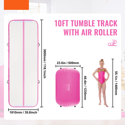 Opblaasbare Air Track Set – Gymmat – Turnmat – Opblaasbare Gymmat – Tumbling Mat – 2x 3,05x1m – Inclusief Elektrische Luchtpomp
