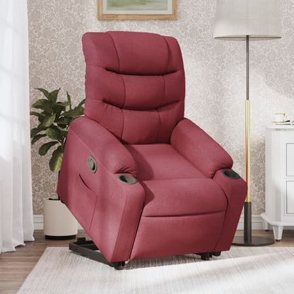 Sta op stoel – Relaxfauteuil – Elektrische stoel – Verstelbare fauteuil – Ergonomische stoel – Elektrische opsta-functie – Wijnrode stof