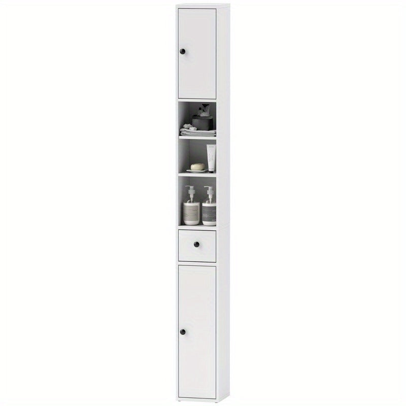 Badkamerkast – Smalle Kast – Opbergkast – Badkamermeubel – Opbergmeubel – Verstelbare Planken – Ruimtebesparend 20x20x178 cm – Modern Wit