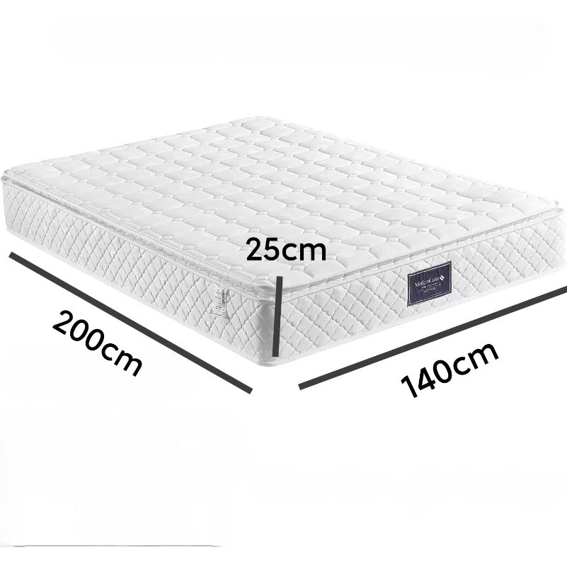 7-zone pocketvering matras – pocketveer matras – traagschuim matras – springveren matras – medium stevig matras – 140x200x25 cm – ademende polycotton hoes – golfgeheugenschuim ondersteuning