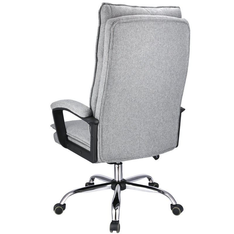 Bureaustoel – Kantoorstoel – Office Chair – Draaistoel – Bureau Stoel – Verstelbare Zithoogte 43-49 cm – Stalen Frame Met Chromen Afwerking - Lichtgrijs
