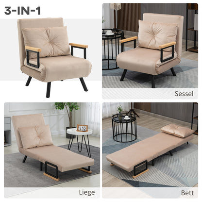Relaxstoel – Relaxfauteuil – Leunstoel – Loungechair – Scandinavische Design – Beige Kussen Met Knopen – Verstelbare Rugleuning