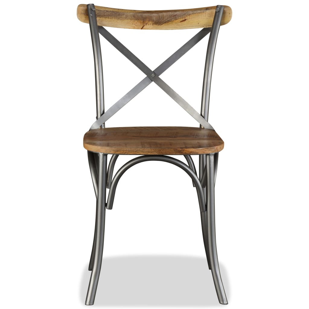 Eetkamerstoel – Stoel – Kuipstoel – Keukenstoel – Meubel – Massief Mangohout – Stalen Frame