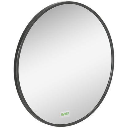 Ronde Wandspiegel – Spiegel, Wandspiegel, Badkamerspiegel, Slaapkamerspiegel – Zwart Metalen Frame – Ø50 cm – Duurzaam & Eenvoudig Te Bevestigen