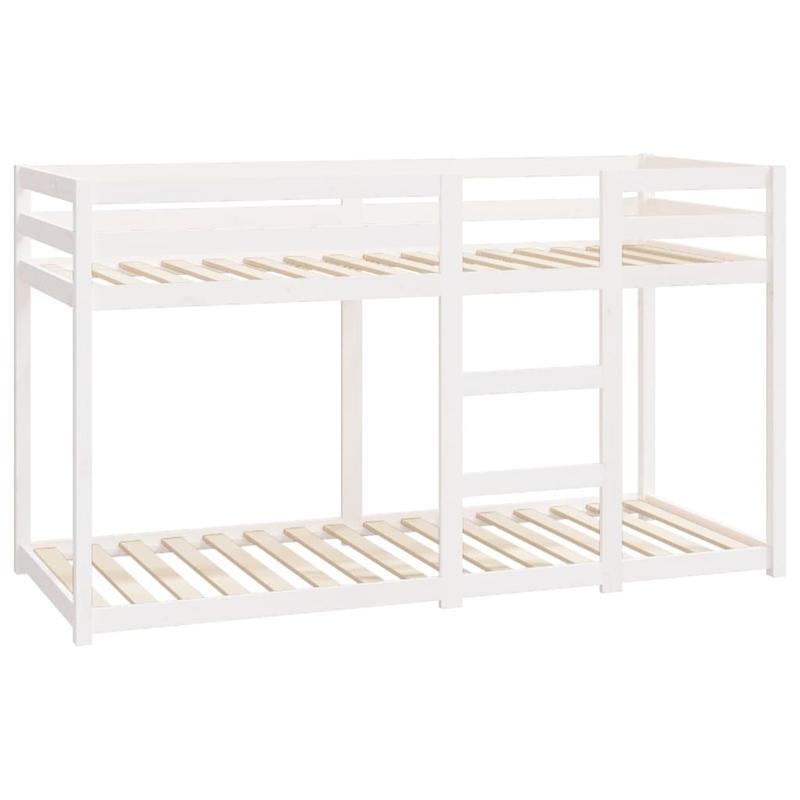 Stapelbed – Hoogslaper – Bunkbed – Kinderbed – Mezzanine Bed – Wit – 75x190 cm – Massief Grenenhout