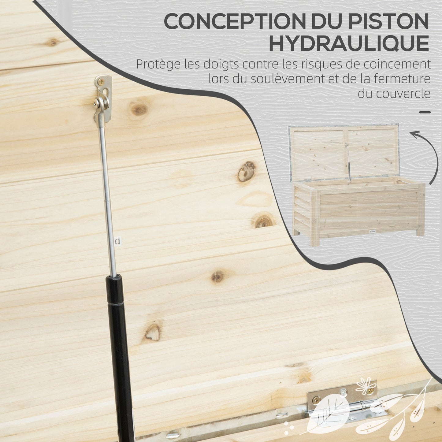 Tuinkist – Tuinopbergbox – Kussenbox – Tuinbox – Opbergkist – Massief Hout – Gegalvaniseerd Metalen Deksel – 155L – 110x50x50 cm