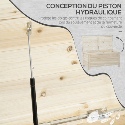 Tuinkist – Tuinopbergbox – Kussenbox – Tuinbox – Opbergkist – Massief Hout – Gegalvaniseerd Metalen Deksel – 155L – 110x50x50 cm