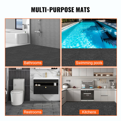 Douchematten – Badmat – Antislipmat – Badkamermat – Drainagemat – 50 Stuks 30x30 cm – Zacht PVC – Snelle Waterafvoer