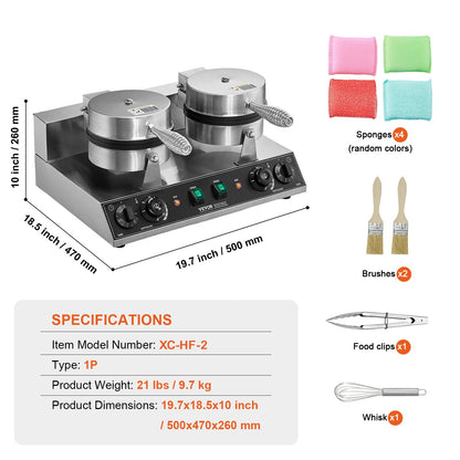 Crepemaker – Pannenkoekenmaker – Crêpe Maker – Pancake Maker – Bakplaat – 40 cm – 3000W Roestvrij Staal