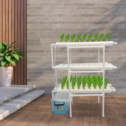 Hydroponicsysteem – Hydrocultuur Kweekset – Kweekbak Zonder Grond – Plantenkweekset – Moestuin Systeem – 108 Plantplaatsen – Voedingsfilm Technologie