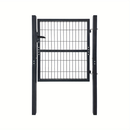 Tuinpoort – Tuinscherm – Hek – Gaaspoort – Tuinafscheiding – 125 x 100 cm – Gegalvaniseerd Staal – Antraciet Kleur – Compleet Met Slot En Handvat