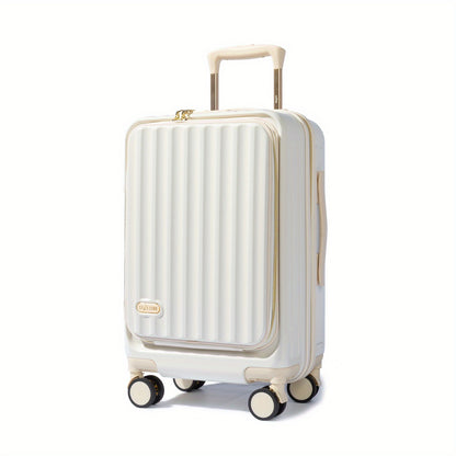Handbagagekoffer – Cabin Koffer – Trolley – Reiskoffer – Spinner Koffer – 20 Inch Creamy White – Uitbreidbaar met 25% Extra Ruimte – Hard PC Schild & Stil 360° Spinnerwielen