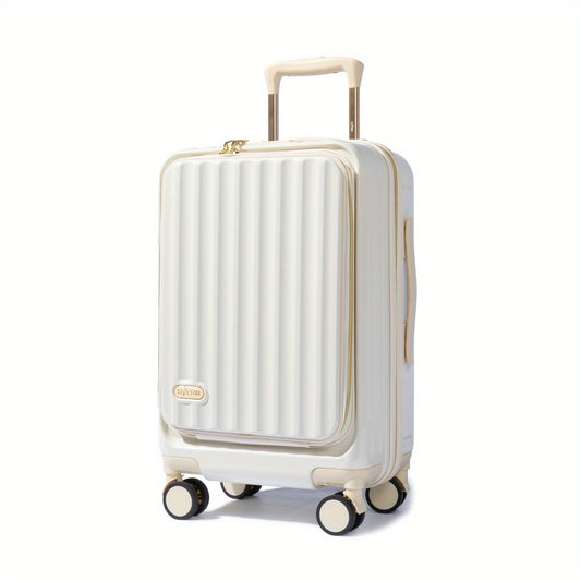 Handbagagekoffer – Cabin Koffer – Trolley – Reiskoffer – Spinner Koffer – 20 Inch Creamy White – Uitbreidbaar met 25% Extra Ruimte – Hard PC Schild & Stil 360° Spinnerwielen