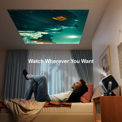 Projector – Beamer – Mini Beamer – Smart Projector – Draagbare Beamer – Full HD 1080p – Android TV 11.0 – 600 ANSI Lumen HDR+HLG Gimbal Stand