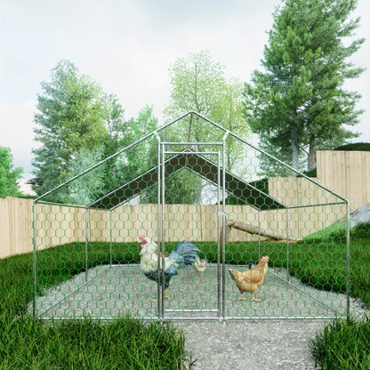 Kippenren – Kippenhok – Draadren – Buitenren – Pluimveehok – 3x2x2 Meter – Met Veiligheidsslot – Waterdichte PE Doek – Metalen Frame – Geschikt Voor Kippen En Kleine Dieren