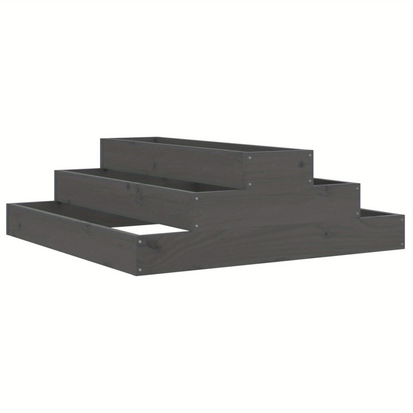 Plantenbak – Bloembak – Moestuinbak – Kruidenbak – Tuinbak – Verhoogde Houten Plantenbak – Stevig Dicht Dennenhout – 80x80x27 cm – Grijs