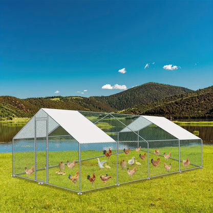 Kippenhok – Dierenhok – Konijnenhok – Pluimveestal – Buitenren – Gegalvaniseerd Metalen Frame – Weerbestendig en Ruim 3x3x2 m