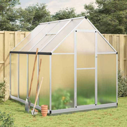 Kassenframe – Serre – Tuinkas – Groentekas – Mini Kas – Aluminium Frame – Zilverkleurige Basis – 224x169x202 cm – Weerbestendig & Ruim
