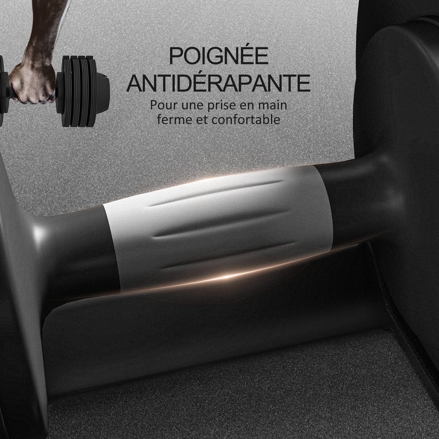 Verstelbare Dumbbells – Halters – Gewichtset – Fitness Gewichten – Krachttraining – Anti-Slip Handvat – Inclusief Opbergbakje – 3,5 tot 10 kg – Zwart