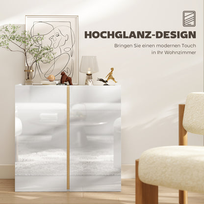 Dressoirkast – Dressoir – Sideboard – Opbergkast – Kabinet – Hoogglans Wit – Soft-Close Deuren – Verstelbare Legplank