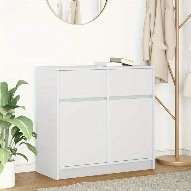 Sideboard with Drawer 80X34X76 Cm Particle Board White. Sideboards Provide Ample Storage Space to Keep Your Room Tidy And Organized, While Being Both Functional And Attractive.