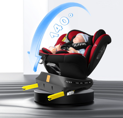 Autostoel Baby – Kinderzitje – Peuterstoel – Boosterstoel – 360° Draaibaar – ISOFIX & Top Tether – i-Size Veiligheid – Verstelbare Hoofdsteun 9 Posities – Rood