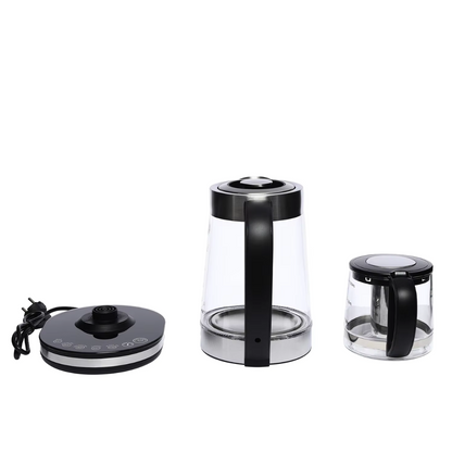 Theeset met Waterkoker en Theepot – Glazen Waterkoker 2.5L + Theepot met Filter 1L – Set van Ketel en Theepot – Voor Thee & Infusies – Stijlvol en Hittebestendig Glas