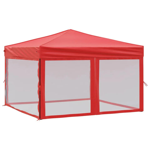 Partytent Easy Up - Paviljoen - Gemakkelijk op te zetten - Waterdicht - Met zijwanden - 3 meter x 3 meter - Rood