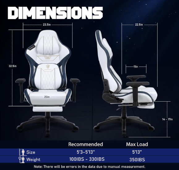 Gamingstoel – Gamestoel – Gaming Chair – Game Stoel – Bureaustoel – Ergonomische Lendensteun – Pocketveren Zitkussen Met Voetensteun – Hoge Rugleuning – Met Metalen Frame