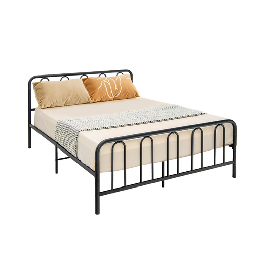 Bedframe – Metalen Bedframe – Stalen Bedframe – Tweepersoonsbedframe – Platform Bed – Stevig Gepoedercoat Staal – 200x160 cm Matrasmaat