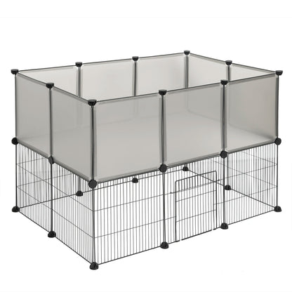 Dierenren - Kat - Hond - Binnenhuis - Ren - Buitenhuis - 107 cm x 72 cm x 72 cm - Grijs