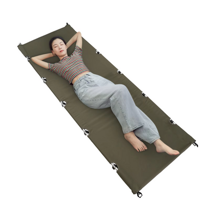Opvouwbaar Campingbed met Draagtas – Inklapbaar Veldbed & Ligbed – 190x65x15 cm – Lichtgewicht Kampeerbed – Stevig Klapbed – Legergroen – Voor Outdoor & Vakantie