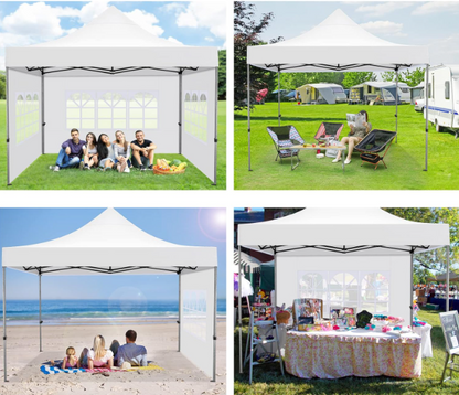 Pop-up Partytent – Klap Tent – Vouwtent – Markt Tent – Evenemententent – 3,05×3,05 Meter – 4 Afsluitbare Zijwanden – Verstelbare Hoogte
