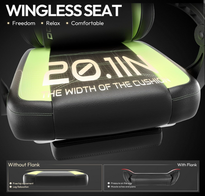 Gamingstoel – Bureaustoel – Desk Chair – Zitzak – Game Chair – Ergonomisch Design – Draagkracht 136 kg – Voetensteun – Groen