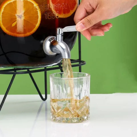 Dispenser - Drankendispenser - Glazen drankendispenser - 8L - Transparant Wit