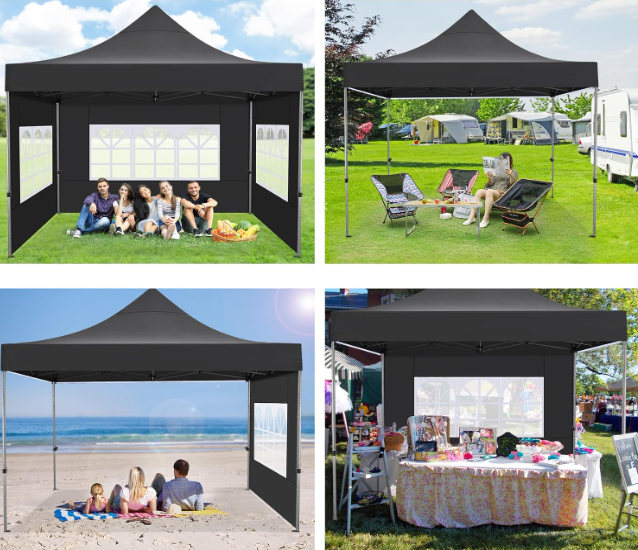 Partytent – Paviljoen – Feesttent – Tuintent – Opvouwbare Tent – 3,05x3,05 m – 4 Zijwanden & Draagtas Met Wieltjes