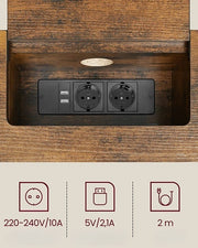 Bijzettafels - Console tafel - Entree tafel - Smal - Hout - Staal - 25 cm x 120 cm x 81 cm - Bruin