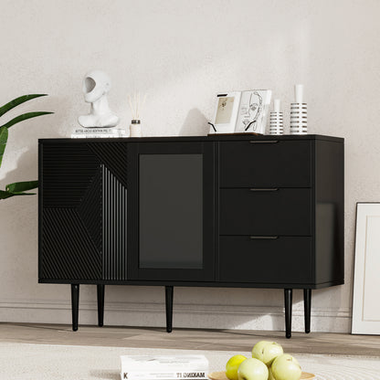 Kast – Opbergkast – Ladekast – Dressoir – Vloerkast – Modern Design – Duurzaam Spaanplaat & Hout – 2 Lades & Open Planken