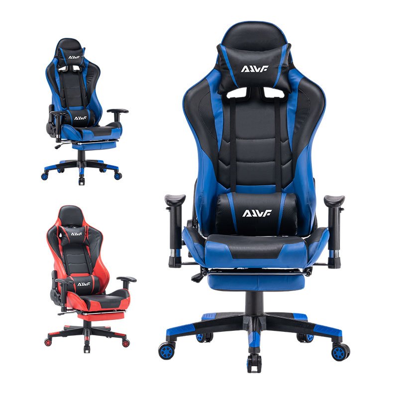 Gamingstoel – Gamestoel – Gaming Chair – Game Stoel – Bureaustoel – Kunstleer – Verstelbare Hoogte – Uitklapbare Voetensteun