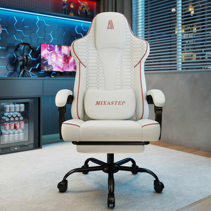 Gamingstoel – Gamestoel – Bureaustoel – Computerstoel – Werkstoel – Ergonomisch Design – 360° Draaibaar – Verstelbare Rugleuning – Rood – Geschikt Tot 150 kg