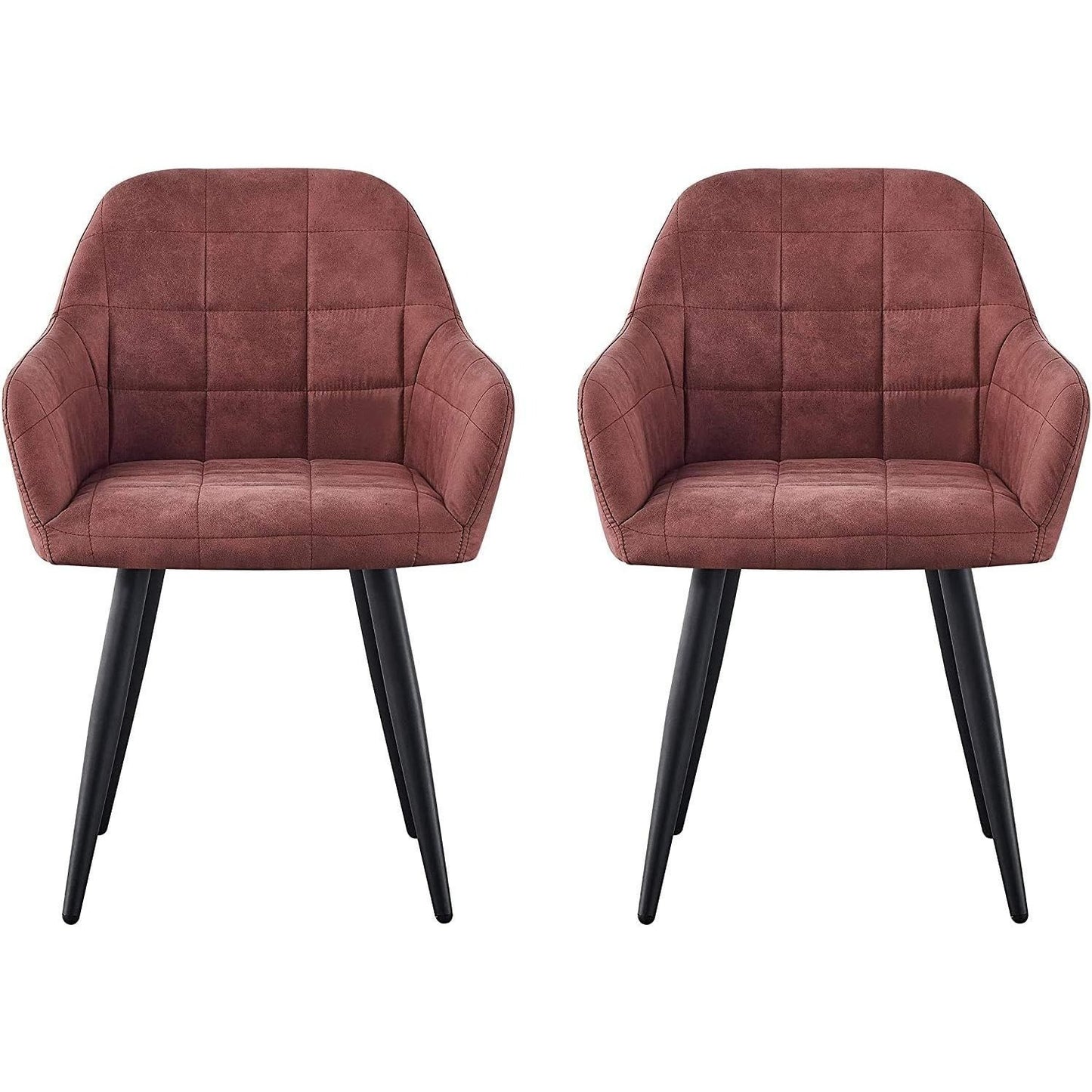 Eetkamerstoel – Kuipstoel – Stoel – Keukenstoel – Set Van 2 – Kunstfluweel Bekleding – Metalen Poten – Comfortabel & Duurzaam – Zithoogte 82 cm