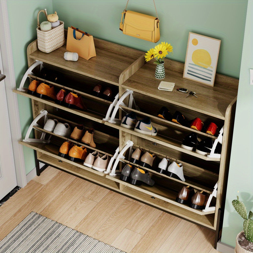 Schoenenkast – Schoenopberger – Schoenenrek – Schoenmeubel – Schoenenschuifkast – Verstelbare Kleppen Met Demper – Smal Ruimtebesparend Design