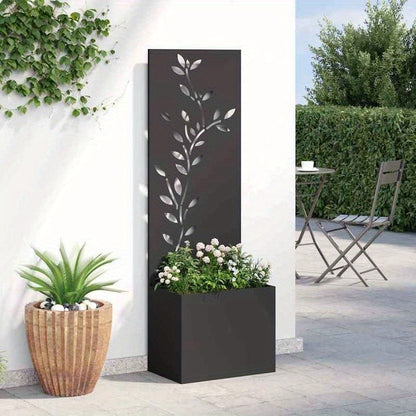 Plantenbak – Bloembak – Plantenpaneel – Tuinbak – Kruidenbak – Zwart Koudgewalst Staal – 50x140 cm Weerbestendig & Stevig