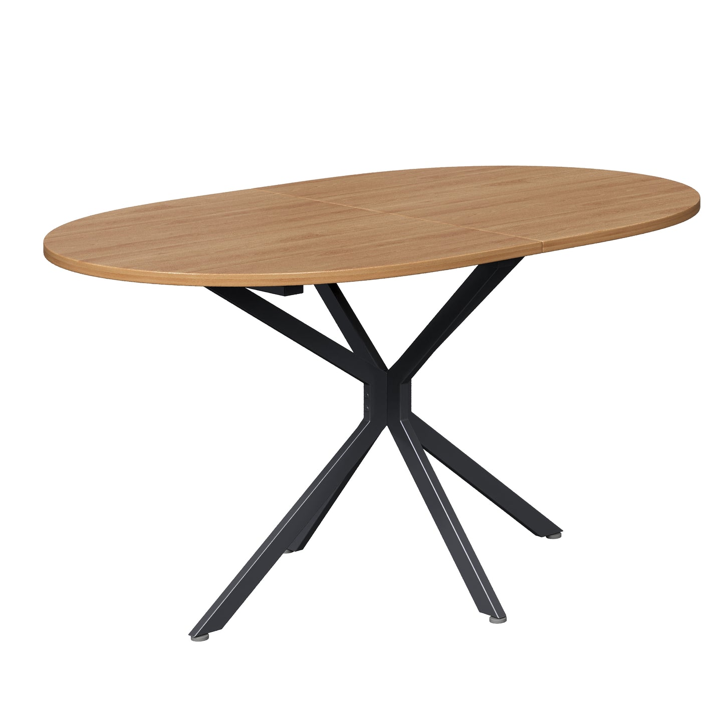 BTM Modern Dining Table 120 x 80 x 75.5 cm Oval Dining Table with Metal Legs, for 4-6 People, Sturdy Kitchen Table